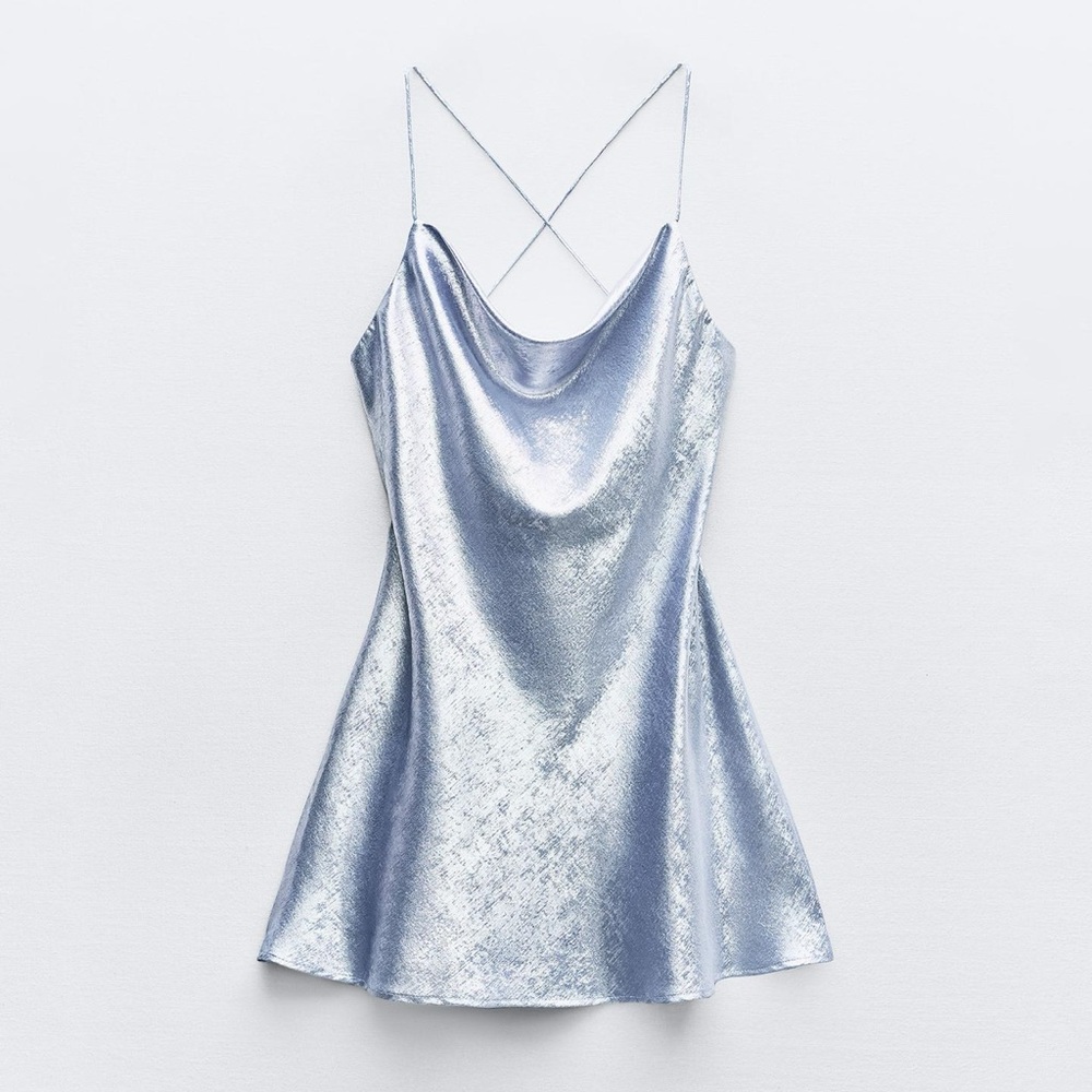 ZARA FOIL MINI DRESS